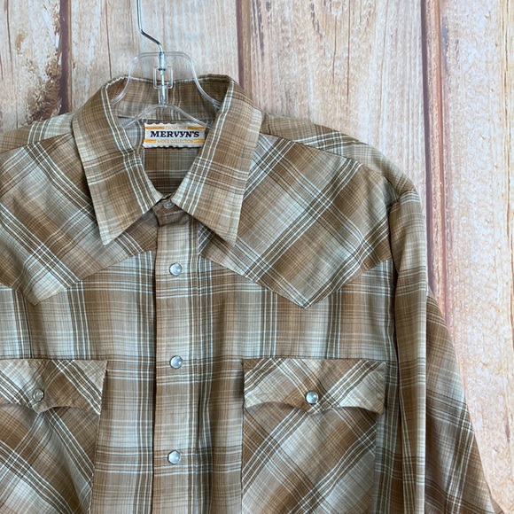 💙Vintage 50 years old? Mervyn’s Western Shirt Men’s Size Large - Picture 6 of 13